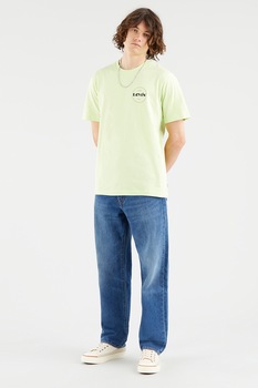 Levi's, Tricou relaxed fit de bumbac cu imprimeu logo, Verde pal/Albastru Levi's, Tricou relaxed fit de bumbac cu imprimeu logo, Verde pal/Albastru