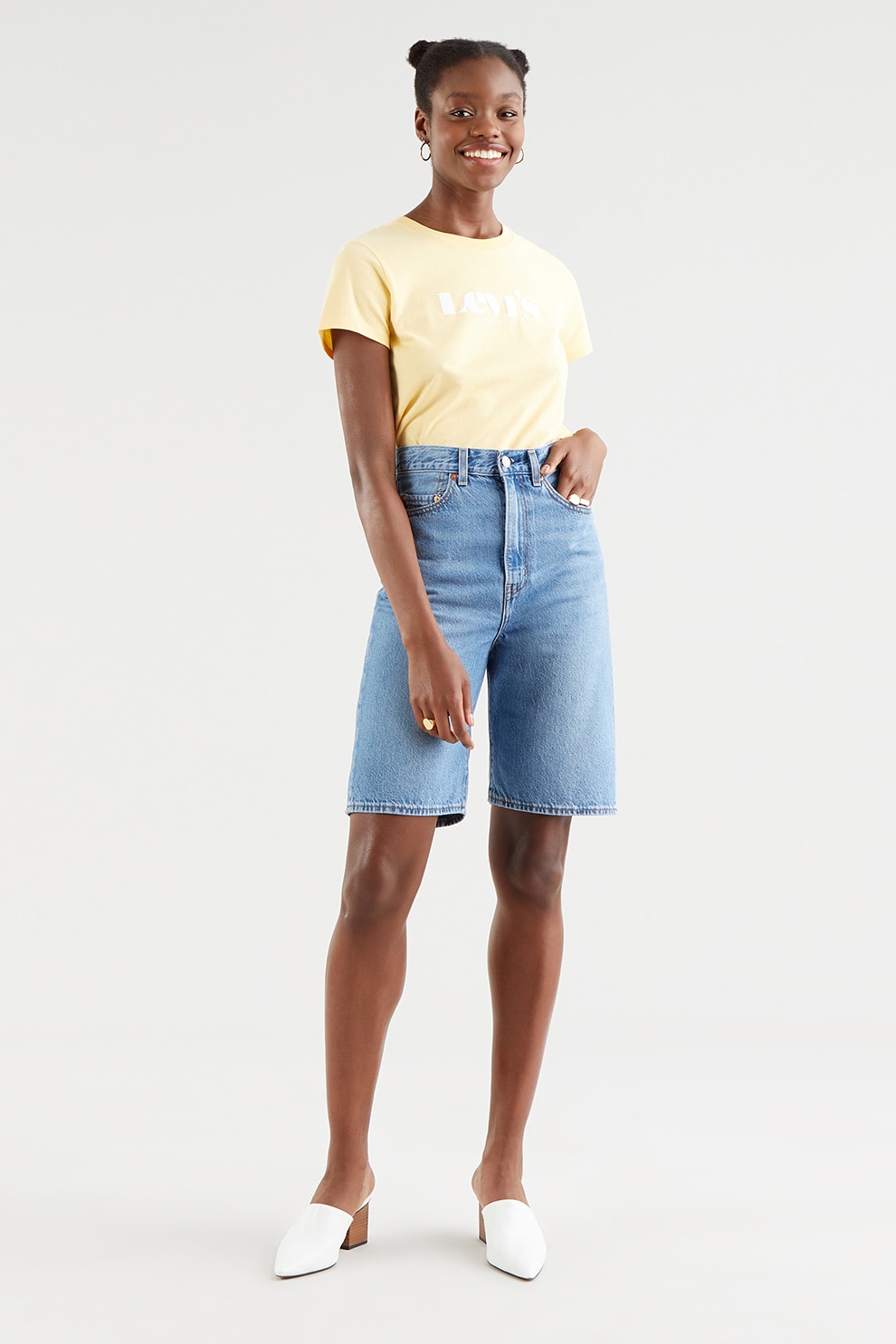 Levi's, Tricou regular fit din bumbac, Gaben pai/Alb