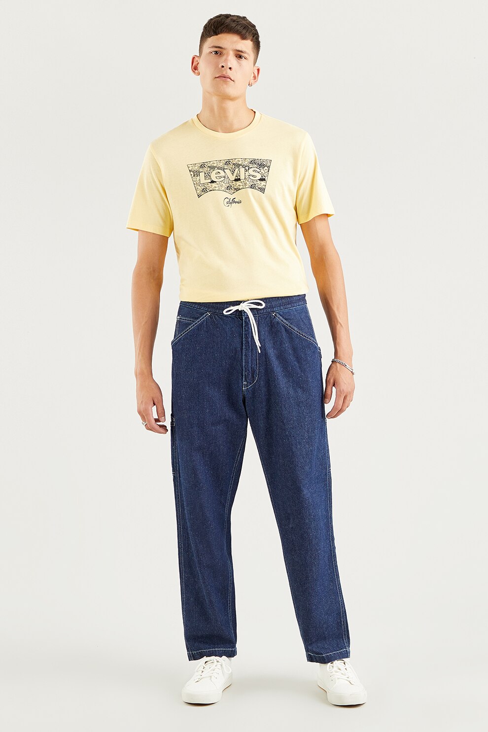Levi's, Tricou cu imprimeu logo, Galben pai/Negru