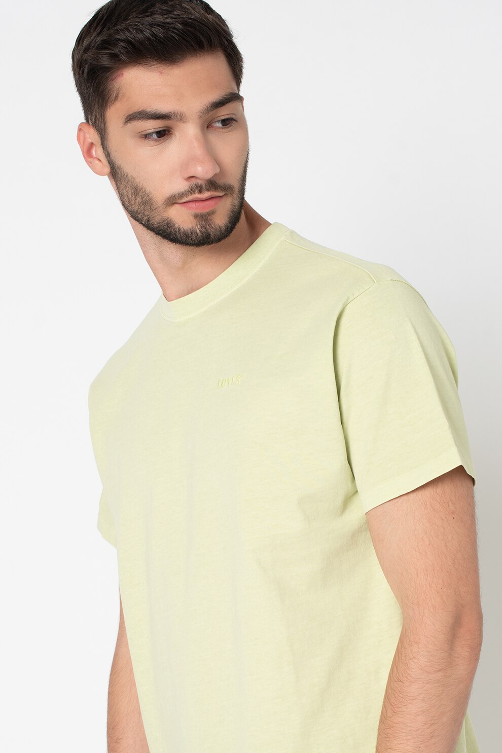 Levi's, Tricou cu decolteu la baza gatului, Verde pal