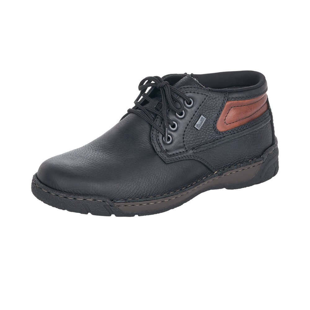 Ghete casual barbati, piele naturala, B0343-00 10248, Negru