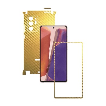 Folie Protectie Carbon Skinz pentru Samsung Galaxy Note 20 Ultra - Carbon Auriu 360 Cut, Skin Adeziv Full Body Cover pentru Rama Ecran, Carcasa Spate si Laterale Folie Protectie Carbon Skinz pentru Samsung Galaxy Note 20 Ultra - Carbon Auriu 360 Cut, Skin Adeziv Full Body Cover pentru Rama Ecran, Carcasa Spate si Laterale