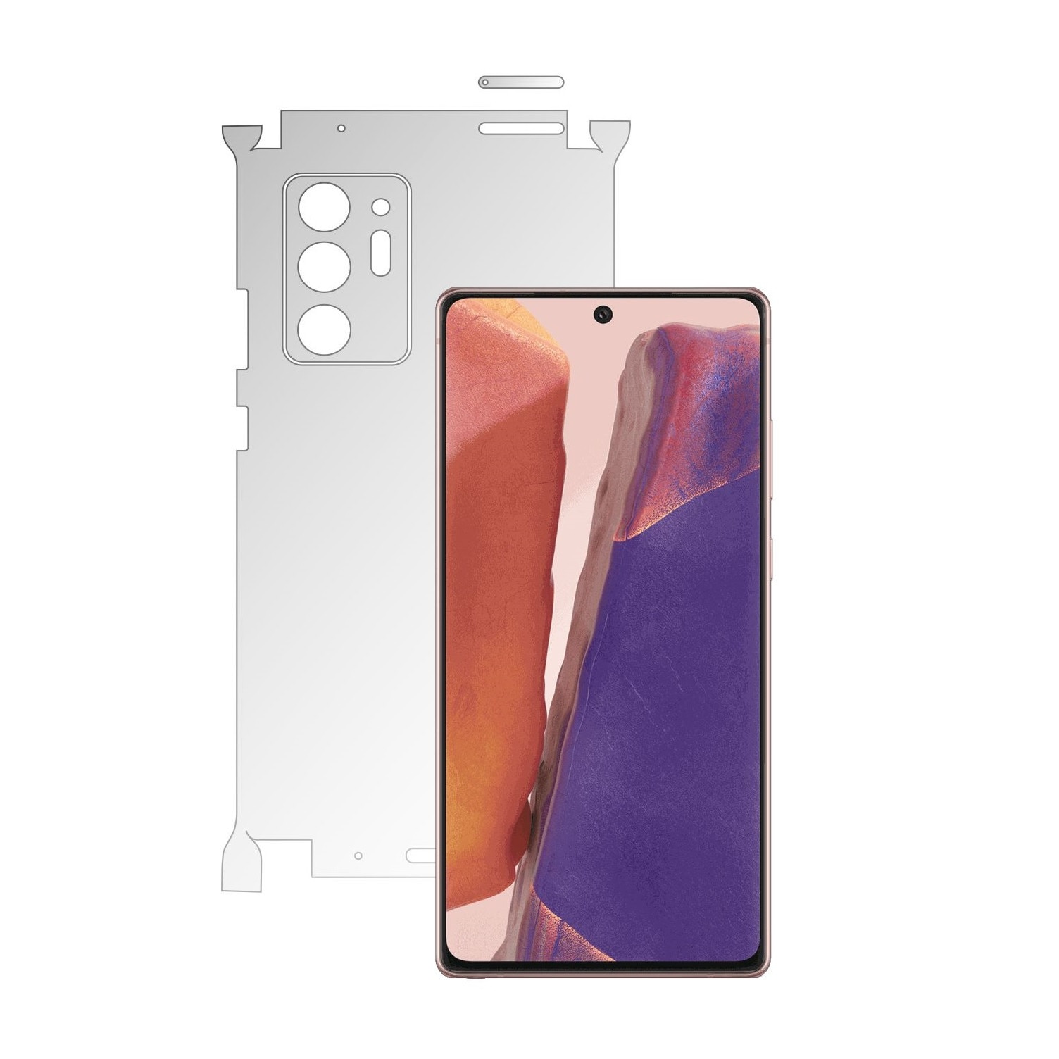 Folie Protectie Spate Invisible Skinz UHD AutoRegeneranta pentru Samsung Galaxy Note 20 Ultra - Siliconica Ultra-Clear cu taiere 360 Cut pentru Carcasa Spate si Laterale, Skin Adeziv Transparent