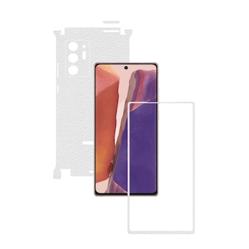 Folie Protectie Carbon Skinz pentru Samsung Galaxy Note 20 Ultra - Piele Alba 360 Cut, Skin Adeziv Full Body Cover pentru Rama Ecran, Carcasa Spate si Laterale