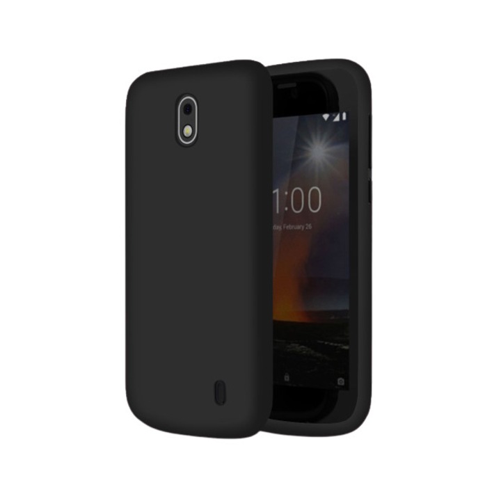 Husa pentru Nokia 1, Silicon/TPU, Negru
