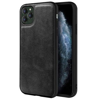 Husa protectie pentru iPhone 11, Ultra Slim, din piele, Negru, Joyshell Husa protectie pentru iPhone 11, Ultra Slim, din piele, Negru, Joyshell
