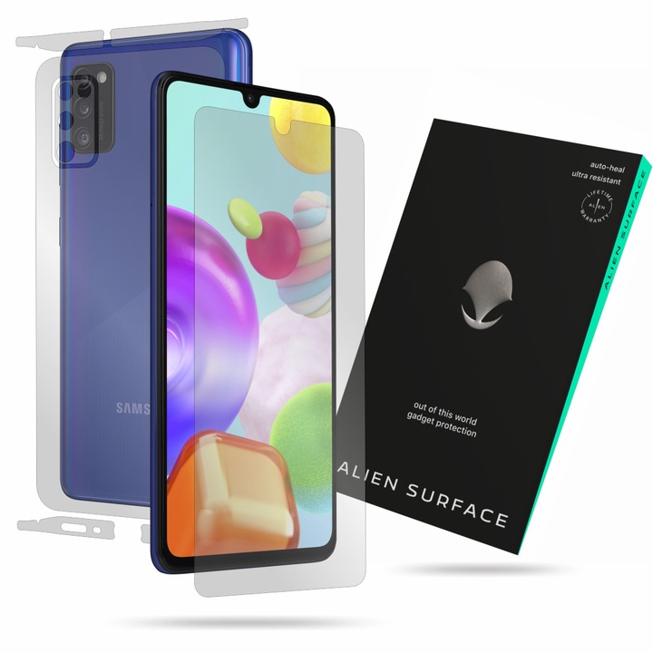 Alien Surface, Samsung Galaxy A41, képernyővédő fólia, hátsó, oldal