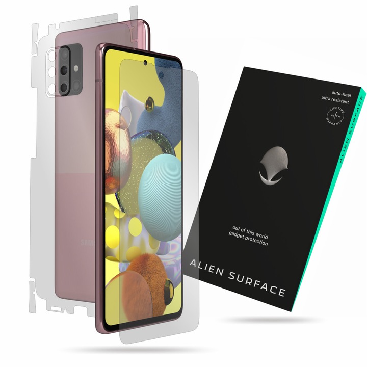 Alien Surface, Samsung Galaxy A51 5G, képernyővédő fólia, hátsó, oldal