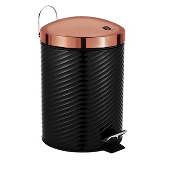 Cos de gunoi cu pedala din otel inoxidabil 20L Black Rose Gold Line Collection Berlinger Haus BH 6265 Cos de gunoi cu pedala din otel inoxidabil 20L Black Rose Gold Line Collection Berlinger Haus BH 6265