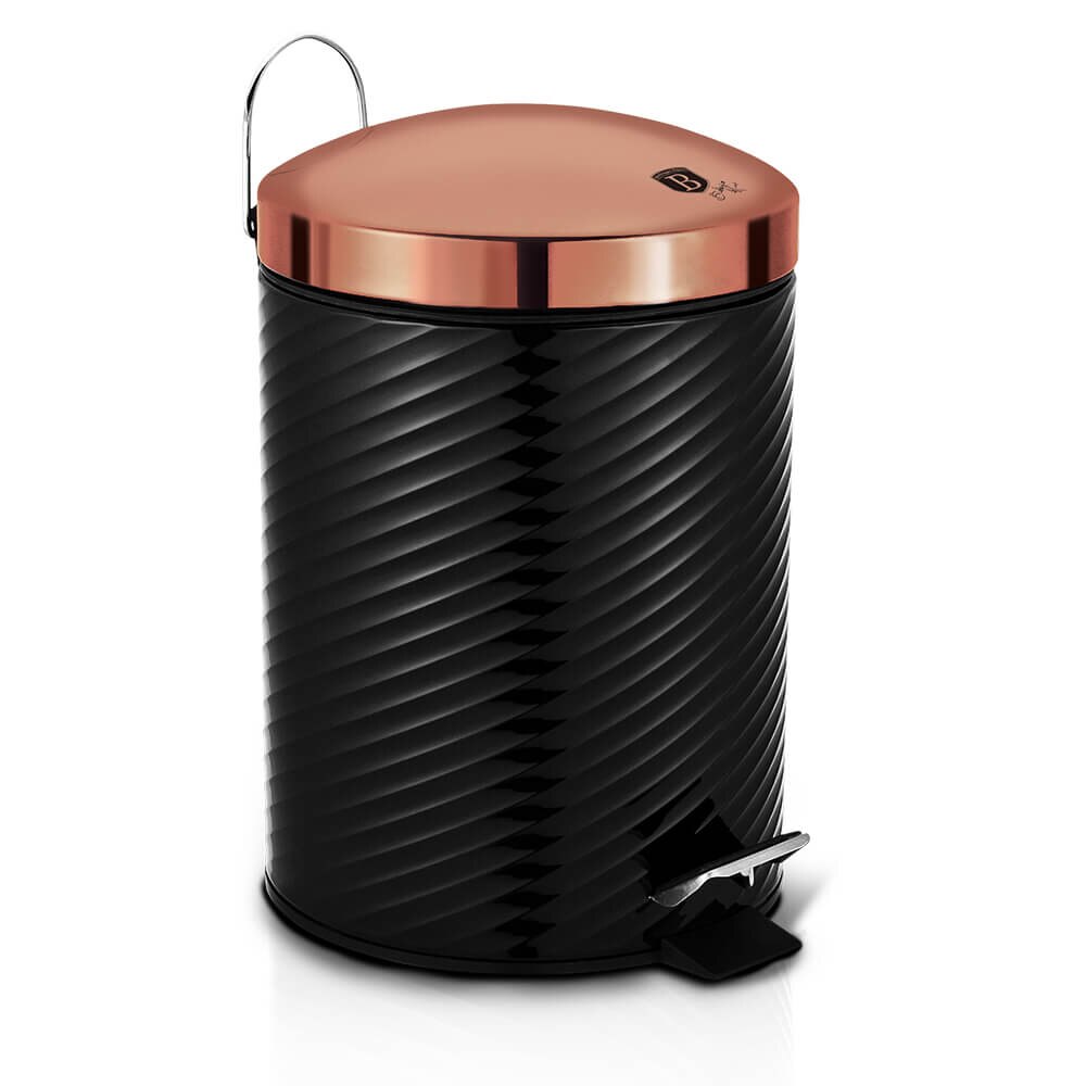 Cos de gunoi cu pedala din otel inoxidabil 5L Black Rose Line Collection Berlinger Haus BH-1730
