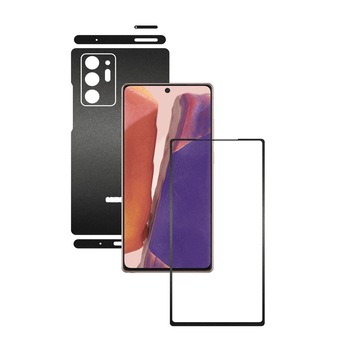 Folie Protectie Carbon Skinz pentru Samsung Galaxy Note 20 Ultra - Negru Mat Split Cut, Skin Adeziv Full Body Cover pentru Rama Ecran, Carcasa Spate si Laterale