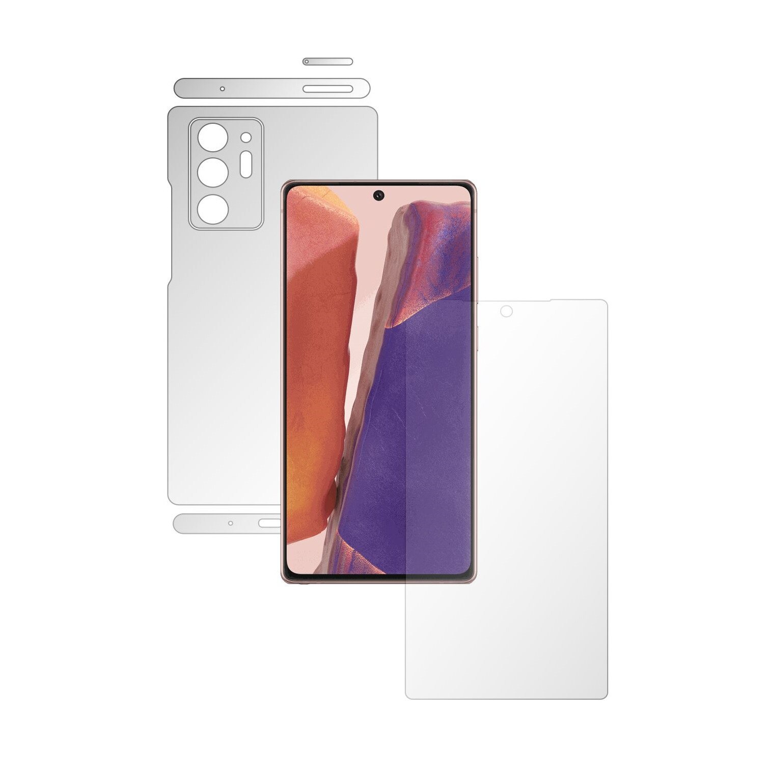 Folie Full Body Invisible Skinz UHD AutoRegeneranta pentru Samsung Galaxy Note 20 Ultra - Protectie Siliconica Ultra-Clear cu taiere Split Cut pentru Ecran, Carcasa Spate si Laterale, Skin Adeziv Transparent