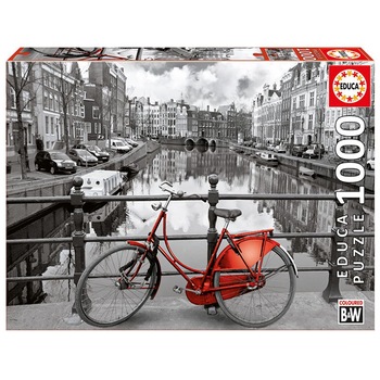 Puzzle Educa - The Canal, Amsterdam, Holland, 1000 piese Puzzle Educa - The Canal, Amsterdam, Holland, 1000 piese
