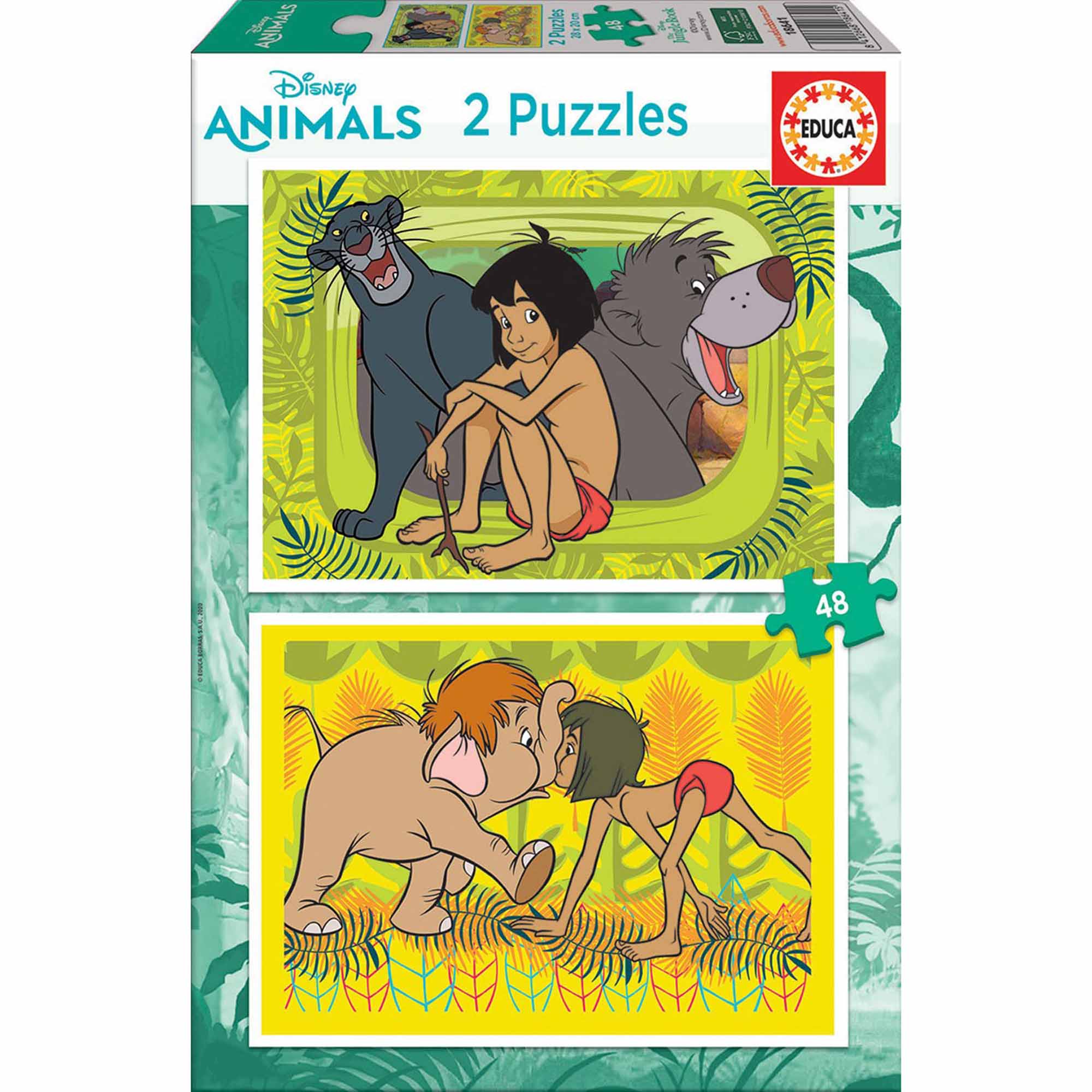 Puzzle Educa - The jungle book, 2x48 piese