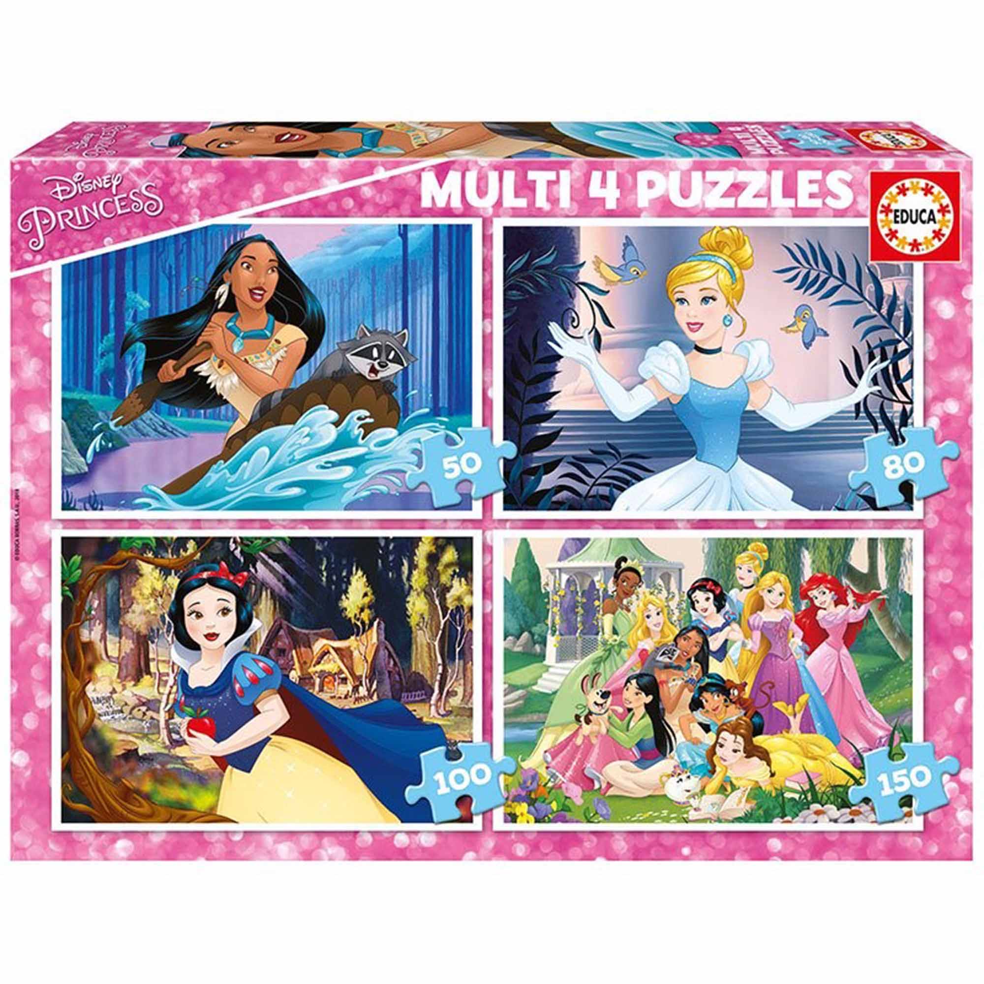 Frozen Puzzle De Pièces Multi 4 Frozen 50-80-100-150 Multicolore