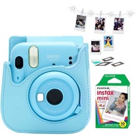 set camera foto instant instax mini 11 bleu cu film 1x10 10 led lights 12 stickere si geanta imagen 33_0_
0