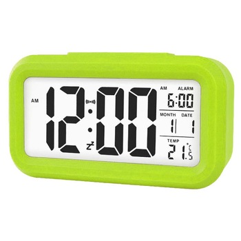 Ceas desteptator digital Xonix GHY-510, verde, amanare, data, lumina de fundal, senzor de lumina, temperatura Ceas desteptator digital Xonix GHY-510, verde, amanare, data, lumina de fundal, senzor de lumina, temperatura