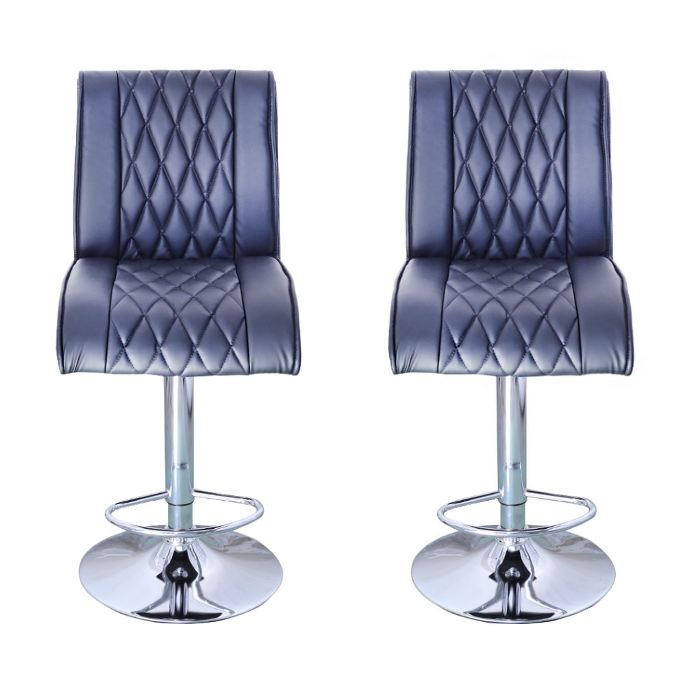 Set 2 scaune de bar Moderna Bristol, piele ecologica, negru