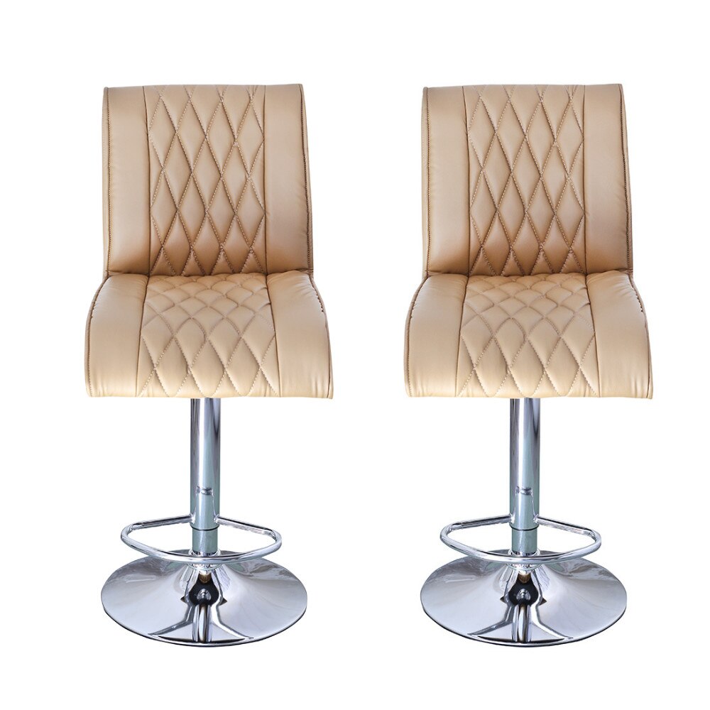 Set 2 scaune de bar Moderna Bristol, piele ecologica, mocca