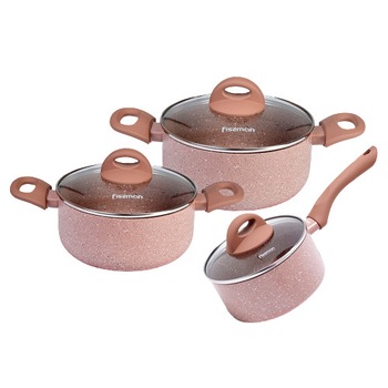 Set de oale Fissman-Latte,6 piese,1,6/2,8/4,9l,aluminiu,ecru Set de oale Fissman-Latte,6 piese,1,6/2,8/4,9l,aluminiu,ecru