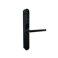 Incuietoare inteligenta Monaco - acces control cu amprenta, cu aplicatie, cu cod, cu telefon android, IOS bluetooth, card si cheie - Apartamente in regim hotelier, firme, institutii , pentru usi intrare sau interioare, culoare-negru