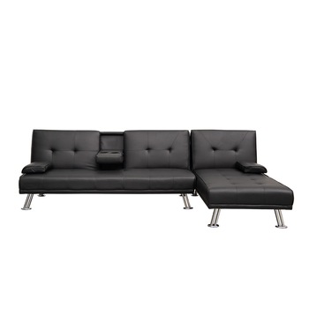 Coltar modular Thomas Mobila Sigma, interschimbabil, 260x164x81 cm, piele ecologica neagra Coltar modular Thomas Mobila Sigma, interschimbabil, 260x164x81 cm, piele ecologica neagra