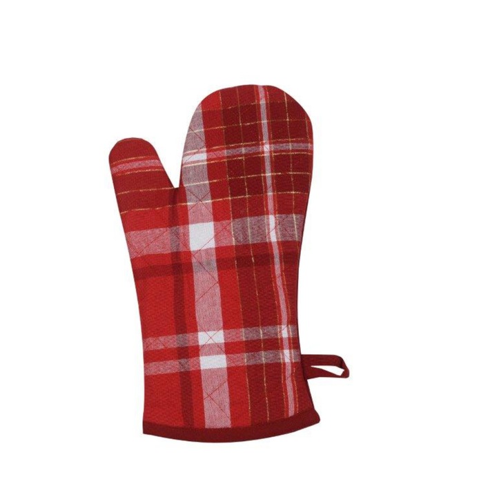 Manusa bucatarie N-6675, model Craciun, bumbac + poliester, 18 x 32 cm