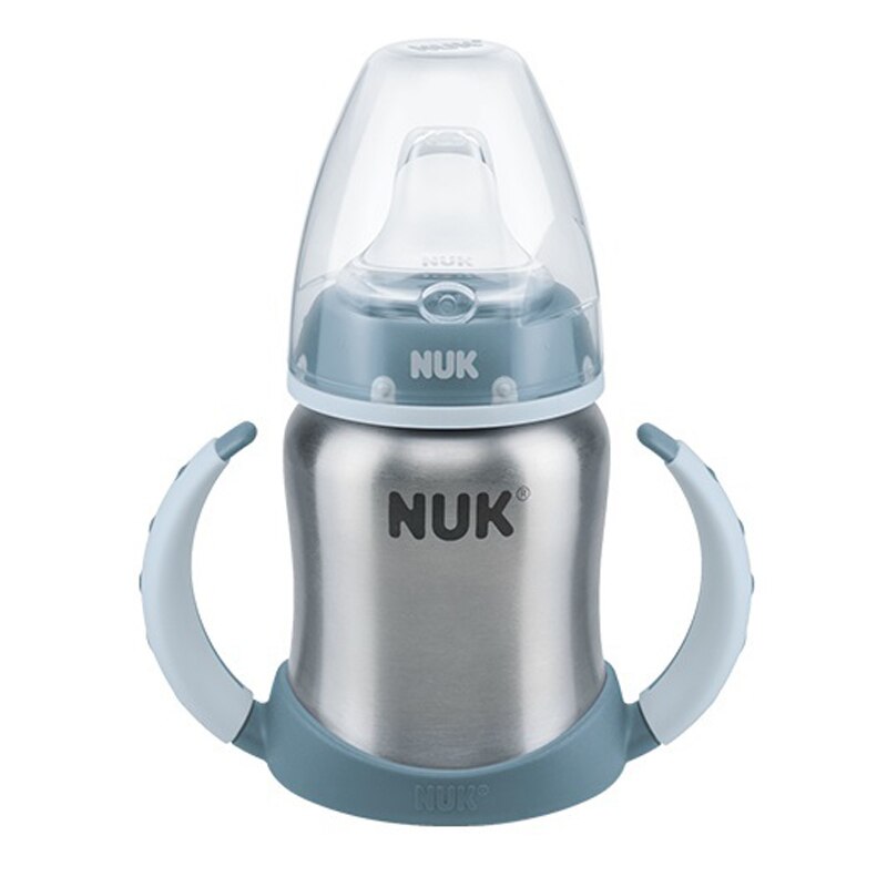 Biberon cu cioc si manere 125 ml Nuk First Choice 255247A, Albastru 6-18 luni