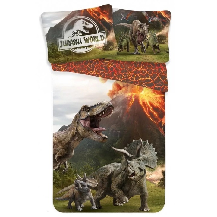 Jurassic World ágyneműhuzat láva 140x200cm 70x90cm
