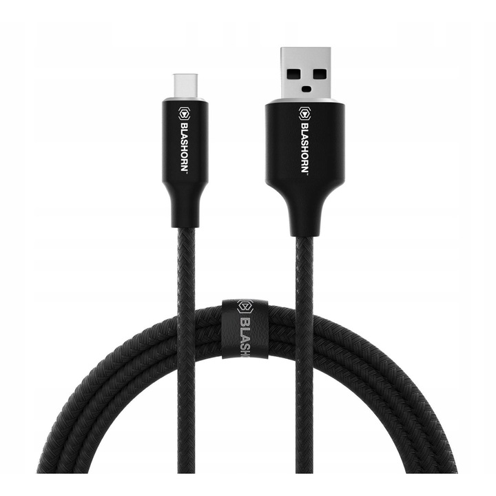 Cablu USB, BLASHORN, Tip C - USB, Lungime 1.8m, Incarcare Rapida Si Transfer De Date, Calitate Inalta A Executiei, Elastic Si Durabil, Compatibil Cu Dispozitivele USB-C, Usor De Utilizat