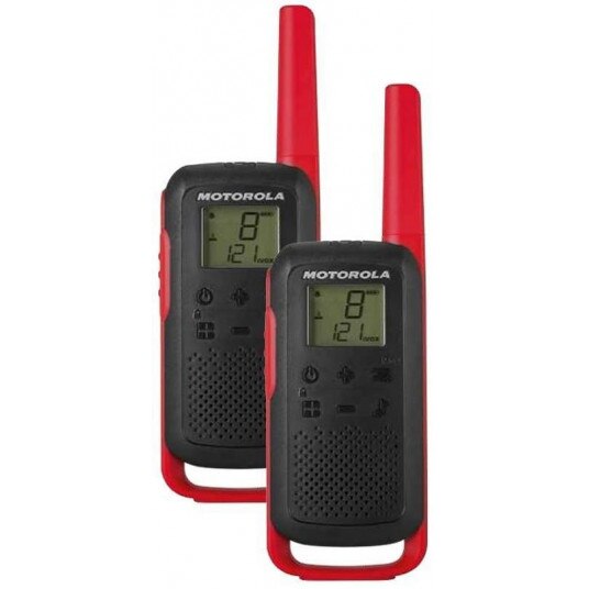 Set de 2 bucati statii radio PMR portabila Motorola TALKABOUT T62 Rosii