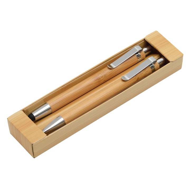 Химикалка и автоматичен молив Tops, Комплект, Bamboo, В кутия