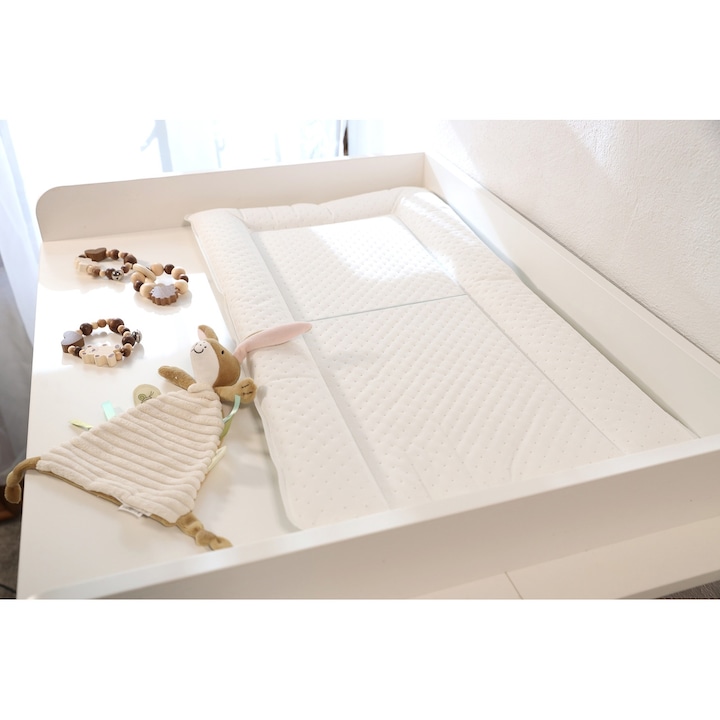 BEBELUCA Travel Premium pelenkázó matrac, 48x78 cm, hipoallergén, összecsukható, fehér