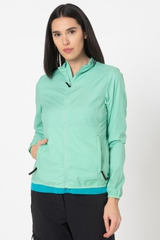 Jack Wolfskin, Bluza rezistenta la vant cu fermoar pentru drumetii JWP, Albastru aqua, S Jack Wolfskin, Bluza rezistenta la vant cu fermoar pentru drumetii JWP, Albastru aqua, S