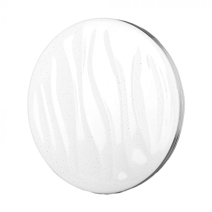 Plafoniera LED V-TAC Wave 14611, cu telecomanda, dimabila, 60W, 4200 lm, temperatura lumina reglabila, 498x80 mm, Alb