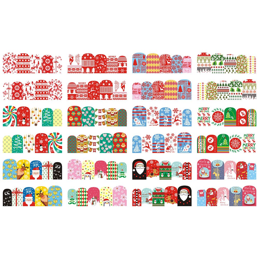 Set stickere nail art Lila Rossa, pentru Craciun, Revelion si iarna, 24 buc, BN-677-680