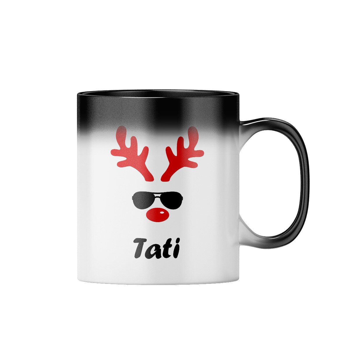 Cana termosensibila magica personalizata familie cu ren si nume tati, multicolor, 330 ml