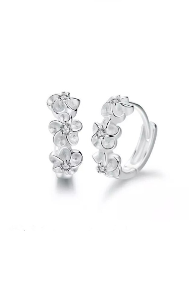 Cercei din argint 925 Flawless rotunzi, cu pietre de zirconiu, ideali cadou, aniversare, sarbatori