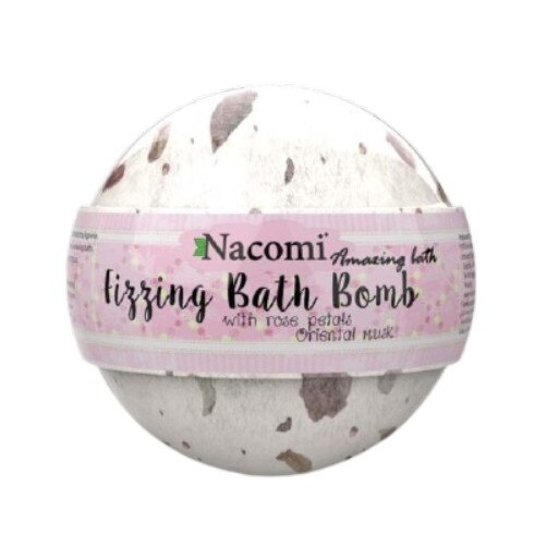 Bomboana efervescenta pentru baie, mosc si petale de trandafir, Nacomi, 2 bai, 130 g