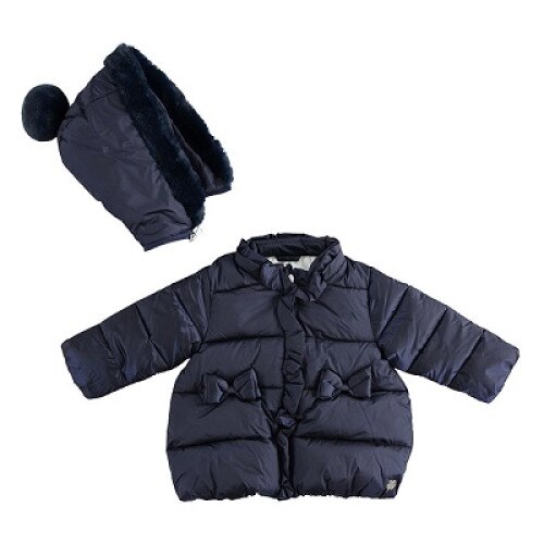 Geaca fete, Ido, bleumarin cu fundite, 1 luna