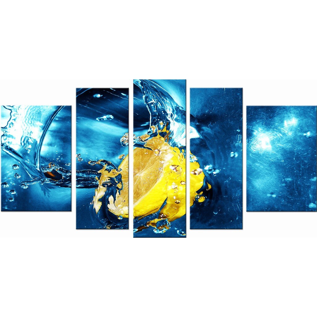 Set tablou DualView Startonight Lamaia, luminos in intuneric, 90 x 180 cm (1 piesa 30 x 90 cm, 2 piese 30 x 80 cm, 2 piese 40 x 60 cm)