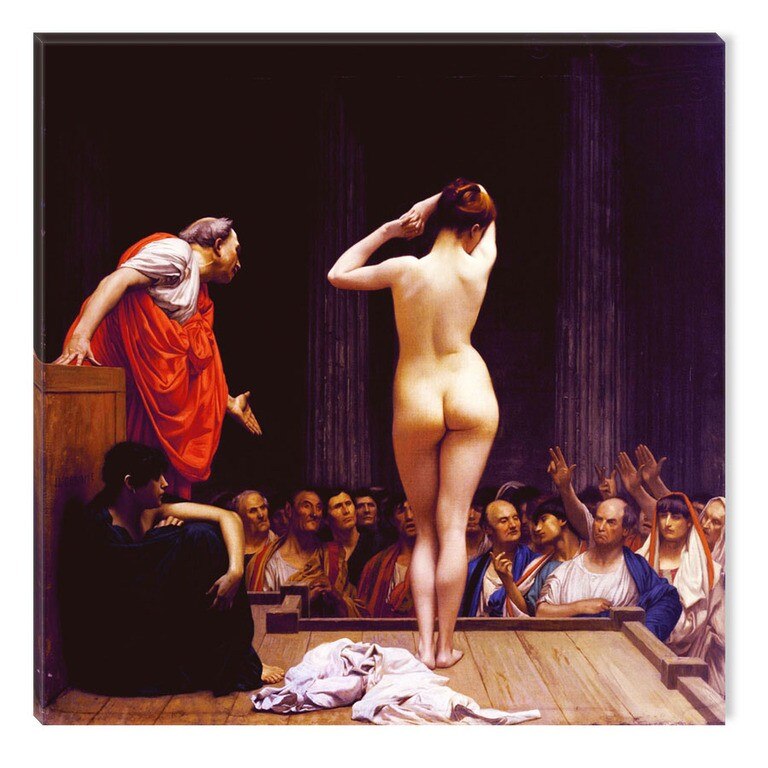 Tablou DualView Startonight Jean Leon Gerome - Vanzare de sclavi la Roma, luminos in intuneric, 30 x 30 cm