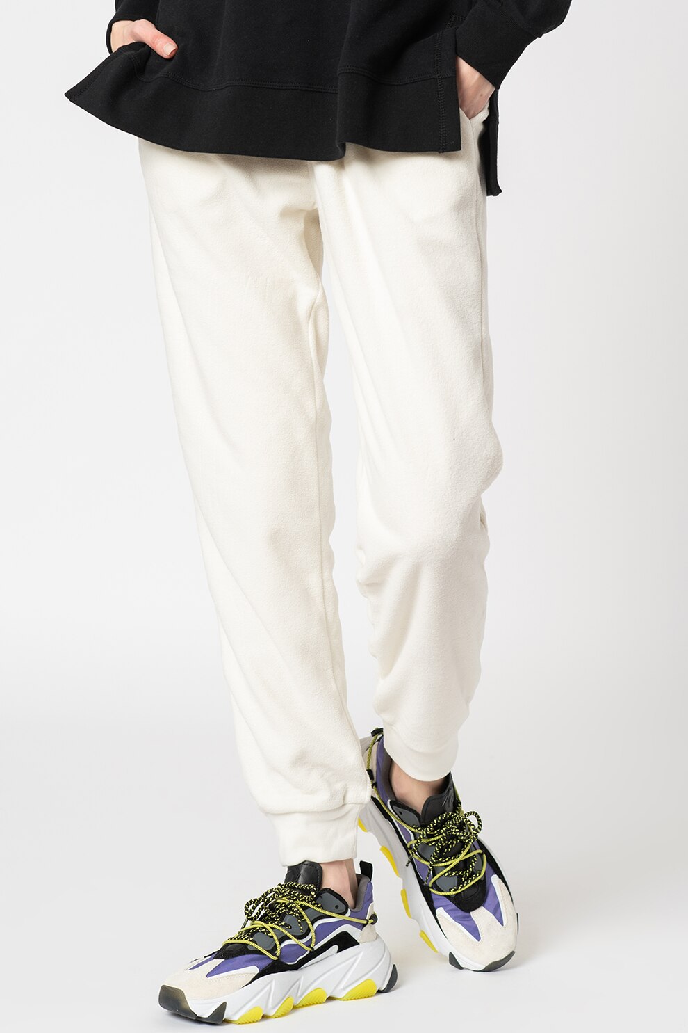 GAP, Pantaloni sport cu snur, Alb