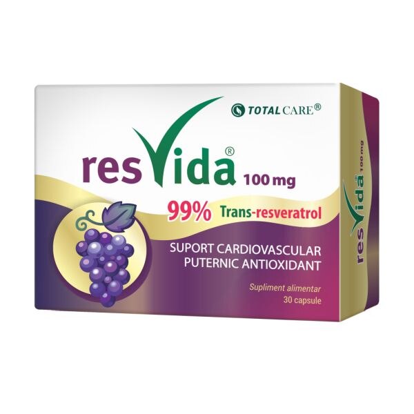 Supliment Alimentar Resvida Resveratrol 100Mg, 30 Capsule