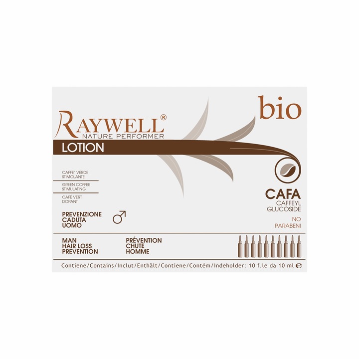 Fiole impotriva caderii parului pentru barbati, Raywell, 10 x 10ml