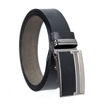 Curea din piele naturala, model catarama automata, 3.5 cm, Negru Curea din piele naturala, model catarama automata, 3.5 cm, Negru