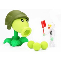 set 2 jucarii plants vs zombies plante vs zombi si 3 bile gatling pea imagen 0_0_0