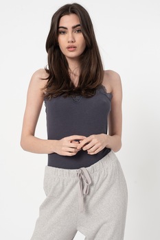 Triumph, Top de casa, din jerseu, cu garnituri de dantela, Bleumarin inchis Triumph, Top de casa, din jerseu, cu garnituri de dantela, Bleumarin inchis