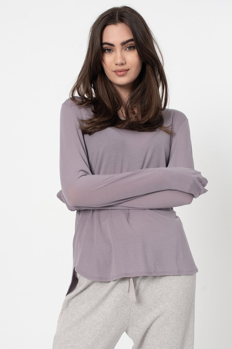 Triumph, Bluza de casa, din amestec de lyocell Climate Control, Lila prafuit, XS