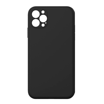 Husa UltraThin iPhone 12 Pro - silicon mat, slim, cu protectie camere, NEAGRA - iShield®
